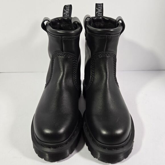 NEW Dr Martens Anistone Lo Black Leather Biker Boots Womens Size 6 Mens 5 LA004 - Picture 3 of 6